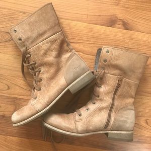 Caterpillar leather lace-up boots.